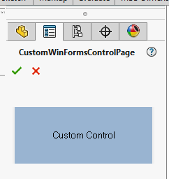 Windows Forms control hosted in the Property Manager Page